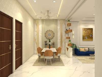 Ceiling, Door, Furniture, Lighting, Table, Dining Designs by Architect Aavya  Interior and Construction, Indore | Kolo