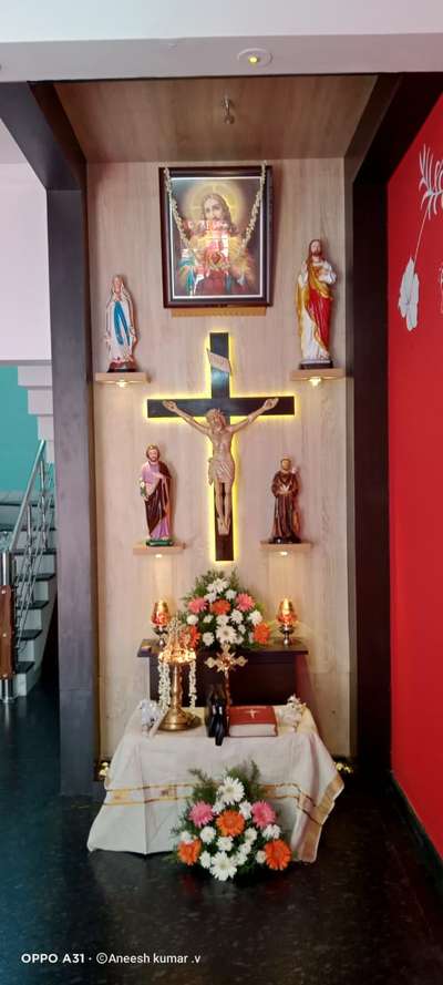 Prayer Room, Storage, Lighting Designs by Contractor Aneesh Vasudev, Alappuzha | Kolo