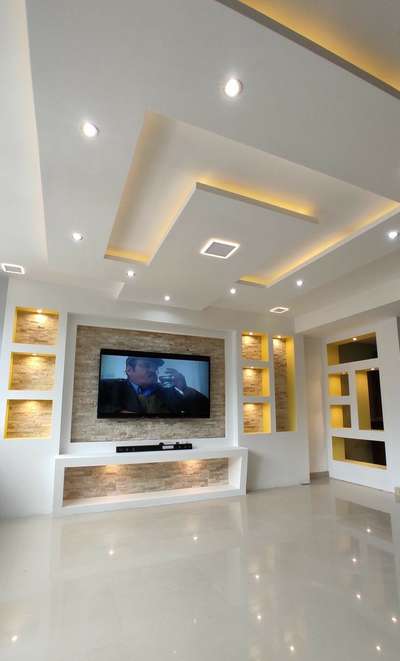 Ceiling, Lighting, Living, Storage Designs by Interior Designer Javed Hafeez Khan, Bhopal | Kolo