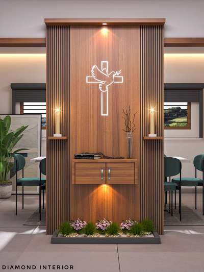 Prayer Room, Storage, Lighting Designs by Interior Designer Rahulmitza Mitza, Kannur | Kolo
