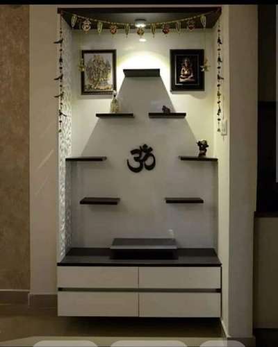 Prayer Room, Storage Designs by Contractor Amir Amir, Faridabad | Kolo