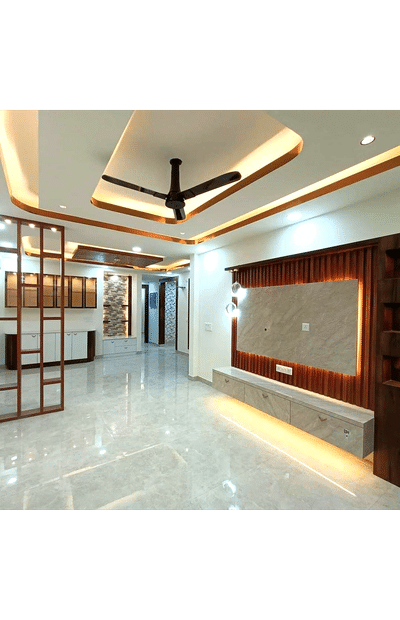Ceiling, Lighting, Living, Storage Designs by Interior Designer Neeraj Singh, Ghaziabad | Kolo