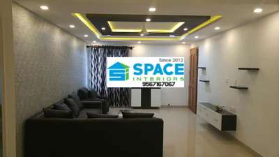 Living, Wall, Ceiling, Lighting Designs by Contractor SPACE  INTERIORS, Thiruvananthapuram | Kolo