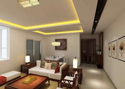 Ceiling, Lighting, Furniture, Living, Table Designs by Contractor Coluar Decoretar Sharma Painter Indore, Indore | Kolo