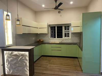 Kitchen, Lighting, Storage, Flooring, Window Designs by Contractor Renjith Remanan, Kottayam | Kolo