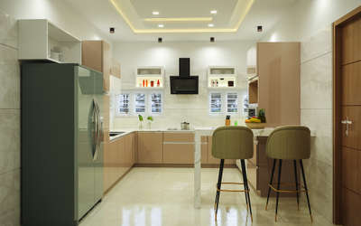 Kitchen, Lighting, Storage Designs by Architect Gridz DStudio, Kozhikode | Kolo