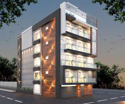 Exterior Designs by Contractor tile  elevation, Delhi | Kolo