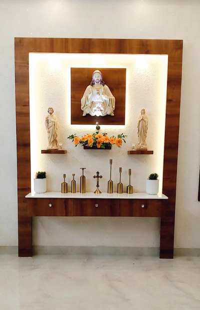 Prayer Room, Storage Designs by Flooring Shaju chirayath, Thrissur | Kolo