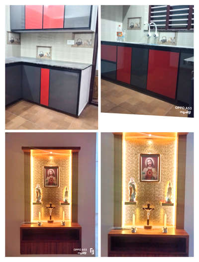 Kitchen, Storage, Prayer Room, Lighting Designs by Interior Designer bineesh srishtti, Thrissur | Kolo