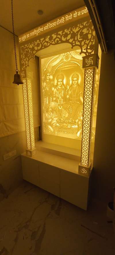 Prayer Room, Lighting, Storage Designs by Contractor aabid  saifi, Ghaziabad | Kolo
