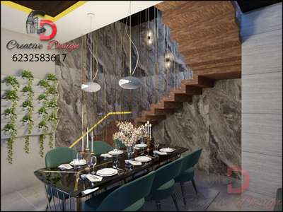Dining, Furniture, Table, Staircase, Wall Designs by Civil Engineer Er Nitesh rana, Indore | Kolo