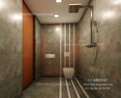 Bathroom, Wall Designs by Architect ðŸ¦‹3D ARCHIC  DESIGNERS  ðŸ¦‹, Thiruvananthapuram | Kolo