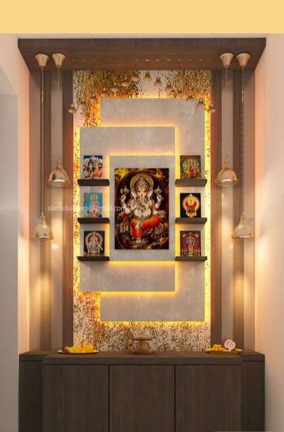 Prayer Room, Storage, Lighting Designs by Building Supplies ABC    HOME INTERIOR, Kannur | Kolo