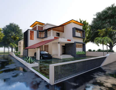Exterior Designs by Civil Engineer Ayoob KC, Malappuram | Kolo