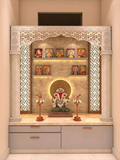 Prayer Room, Storage Designs by Carpenter Dinesh Jangir, Sikar | Kolo