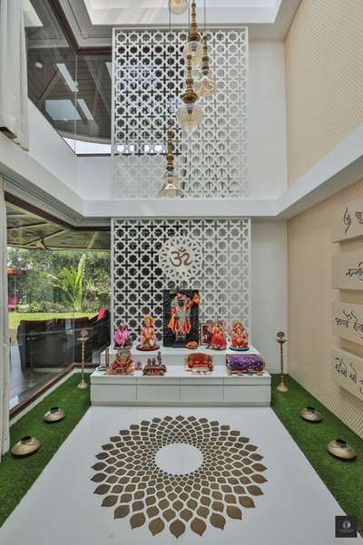 Flooring, Prayer Room, Storage, Home Decor, Wall Designs by Architect Purushottam Saini, Jaipur | Kolo
