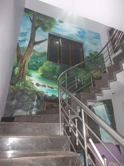 Wall, Staircase Designs by Interior Designer vipin iritty, Kasaragod | Kolo