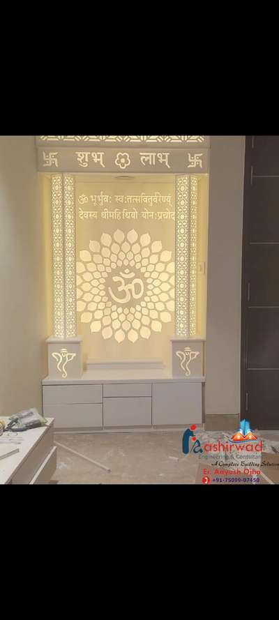 Prayer Room, Lighting, Storage Designs by Civil Engineer Aayush Ojha, Ujjain | Kolo