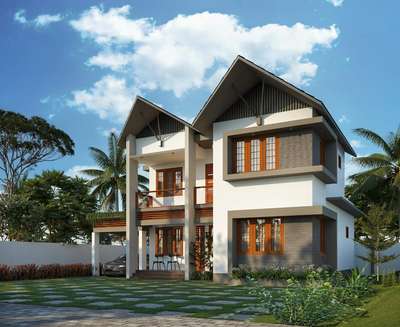 Exterior Designs by Civil Engineer Kerala home, Kozhikode | Kolo