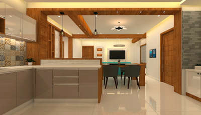 Kitchen, Storage, Lighting Designs by Interior Designer HOLA DESIGNS, Malappuram | Kolo