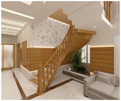 Staircase, Living, Home Decor, Wall Designs by 3D & CAD Muhammed Ashraf, Kozhikode | Kolo