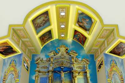 Ceiling, Lighting, Prayer Room, Wall Designs by 3D & CAD prince james, Ernakulam | Kolo