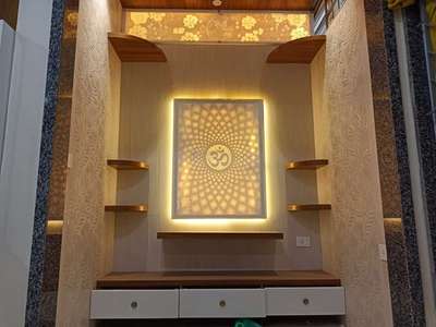 Lighting, Prayer Room, Storage Designs by Carpenter omprakash yadav, Bhopal | Kolo