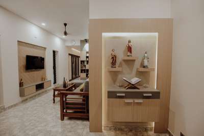 Storage, Prayer Room, Furniture, Lighting, Living Designs by Interior Designer Shilpa Vaisakh, Thrissur | Kolo