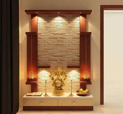 Lighting, Prayer Room, Storage Designs by Contractor MN Construction, Palakkad | Kolo