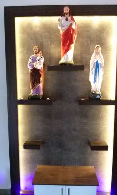 Prayer Room, Lighting, Storage Designs by Plumber ലോറൻസ് ജോർജ്, Kozhikode | Kolo