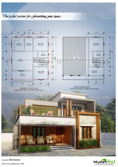 Exterior, Plans Designs by Architect Saj  WudenHut, Kollam | Kolo