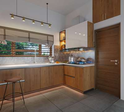Kitchen, Storage, Lighting, Furniture, Door Designs by Civil Engineer Homeliness  builders  interiors, Malappuram | Kolo