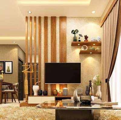 Living, Lighting, Storage, Table, Furniture Designs by Interior Designer Niju George, Alappuzha | Kolo