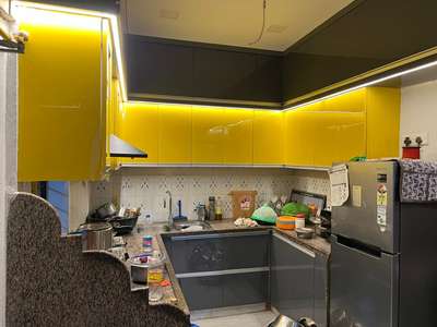 Kitchen, Lighting, Storage Designs by Contractor AKS wooden furniture, Indore | Kolo