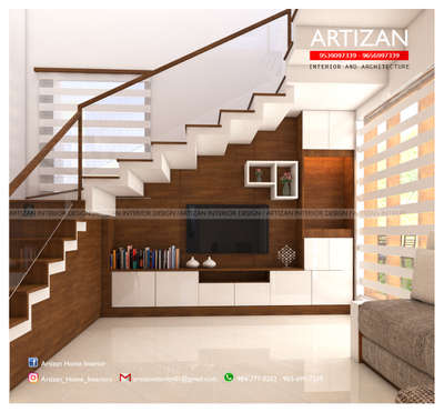 Living, Storage, Staircase Designs by Interior Designer Anand KS, Kottayam | Kolo