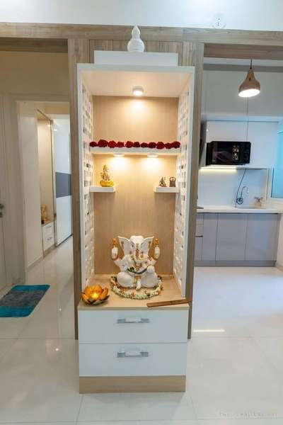 Prayer Room, Lighting, Storage Designs by Carpenter DHANESH DHANU, Palakkad | Kolo