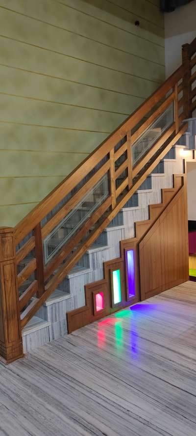 Storage, Staircase, Lighting Designs by Carpenter Lijesh Soorya, Kozhikode | Kolo
