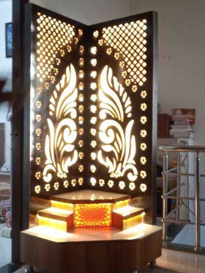 Lighting, Prayer Room, Storage Designs by Carpenter Santosh Sharma, Indore | Kolo