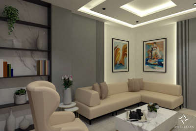 Ceiling, Furniture, Lighting, Living, Table, Storage Designs by Architect Dwellcon , Gurugram | Kolo