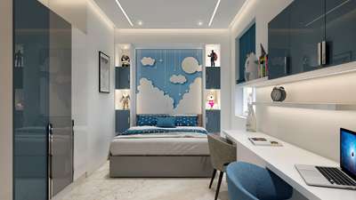 Bedroom, Wall Designs by Interior Designer Tinku James, Ernakulam | Kolo