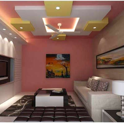 Ceiling, Furniture, Lighting, Living, Table Designs by Contractor Ali Interior, Ghaziabad | Kolo