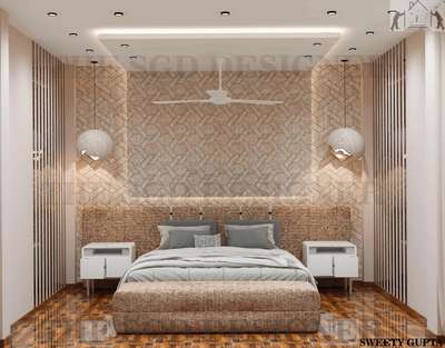 Lighting, Bedroom, Furniture, Wall, Storage Designs by Interior Designer sweety gupta, Delhi | Kolo