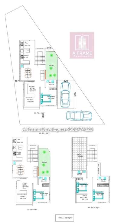 Plans Designs by Civil Engineer Ajith Aramughan -A FRAME Developers , Thiruvananthapuram | Kolo