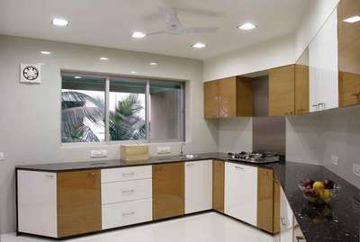 Kitchen, Lighting, Storage Designs by Interior Designer Huzainfab Interiors Aluminium Fabrication, Palakkad | Kolo