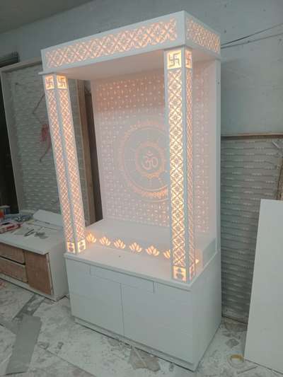 Prayer Room, Lighting, Storage Designs by Contractor Deepak Chaurasiya, Ghaziabad | Kolo