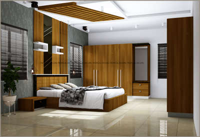 Furniture, Lighting, Storage, Bedroom Designs by Interior Designer Riyas K S, Kottayam | Kolo