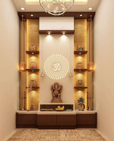 Lighting, Prayer Room, Storage Designs by Interior Designer ER Gaurav Arya, Ghaziabad | Kolo