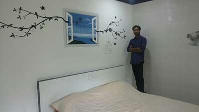Bedroom, Furniture, Wall Designs by Interior Designer Saneesh Art, Ernakulam | Kolo