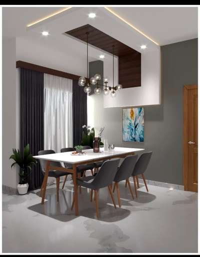 Ceiling, Dining, Furniture, Table Designs by Interior Designer sibu areacode, Kozhikode | Kolo