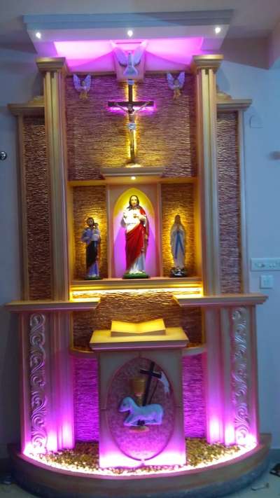 Prayer Room, Storage, Lighting Designs by Contractor Sumesh K R, Ernakulam | Kolo